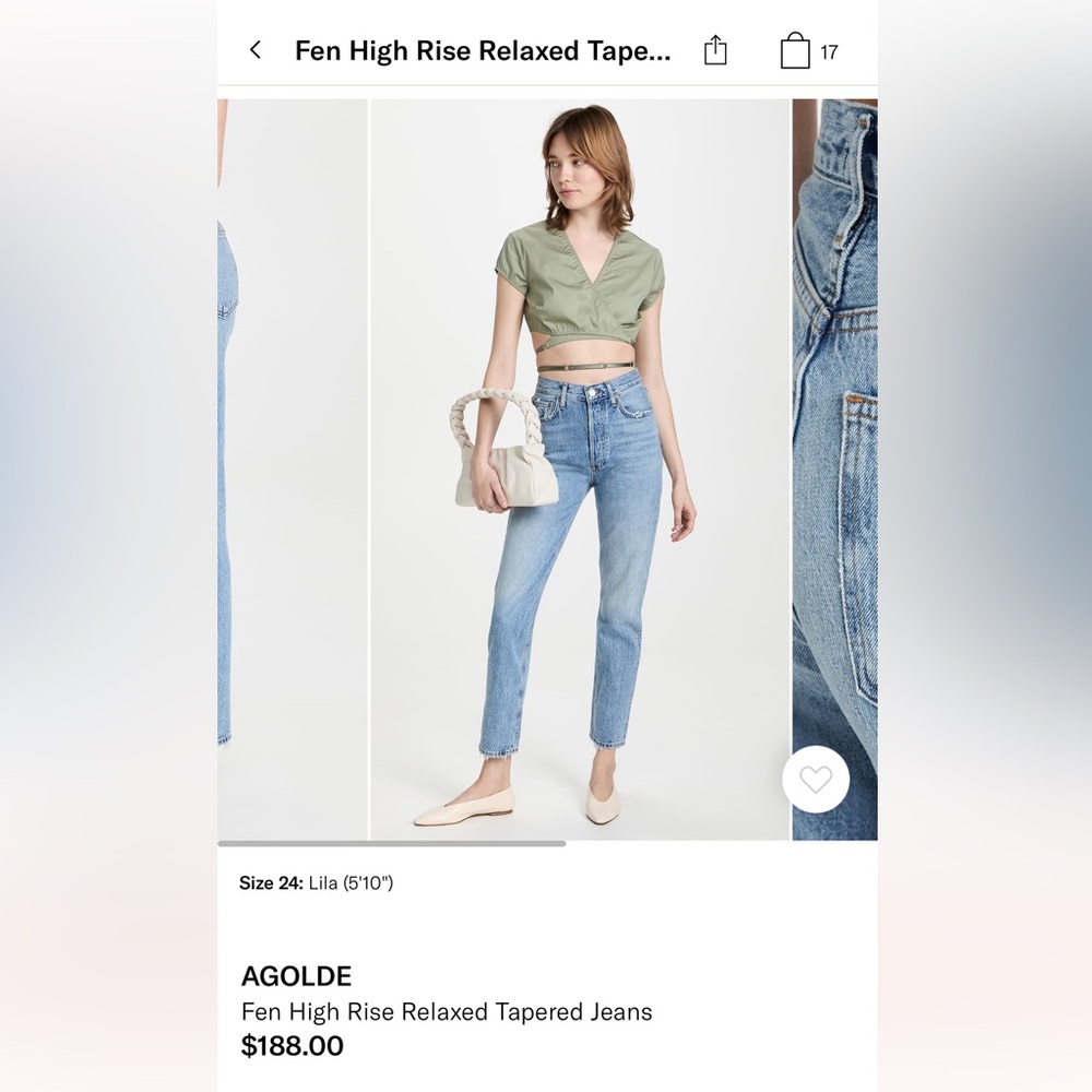 Agolde Fen- Cropped Ankle Jeans High-Waisted